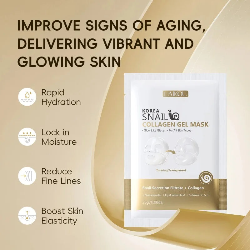 LAIKOU Korea Snail Collagen Essence Mask Hydrating Sheet Anti-wrinkle