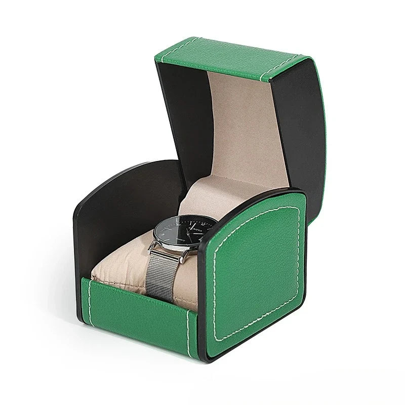 PU Leather Flip-top Watch Box Luxury Storage Case Wristwatch