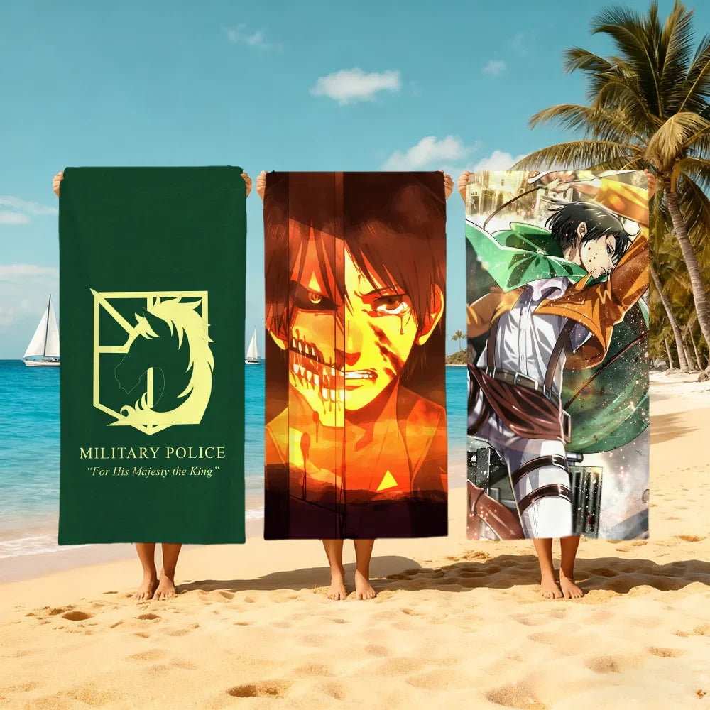 Attack on Titan Anime Beach Towel – Quick Dry & Soft