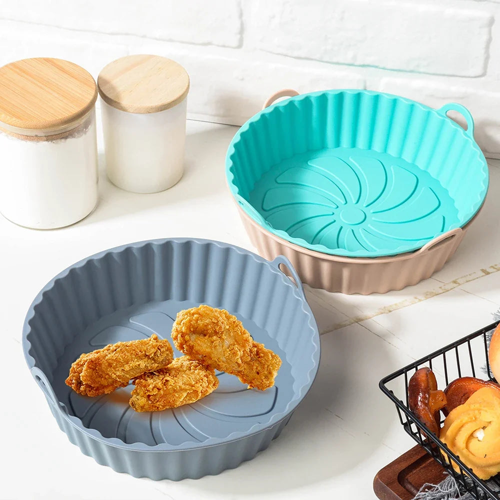 Silicone Air Fryer Basket Liner – Reusable BPA-Free Pan Insert