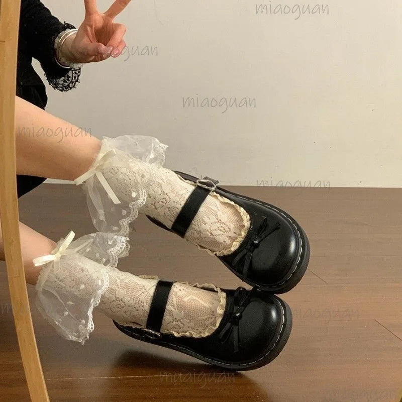 Women's Lolita Mary Jane Flats – Butterfly Bow Loafers