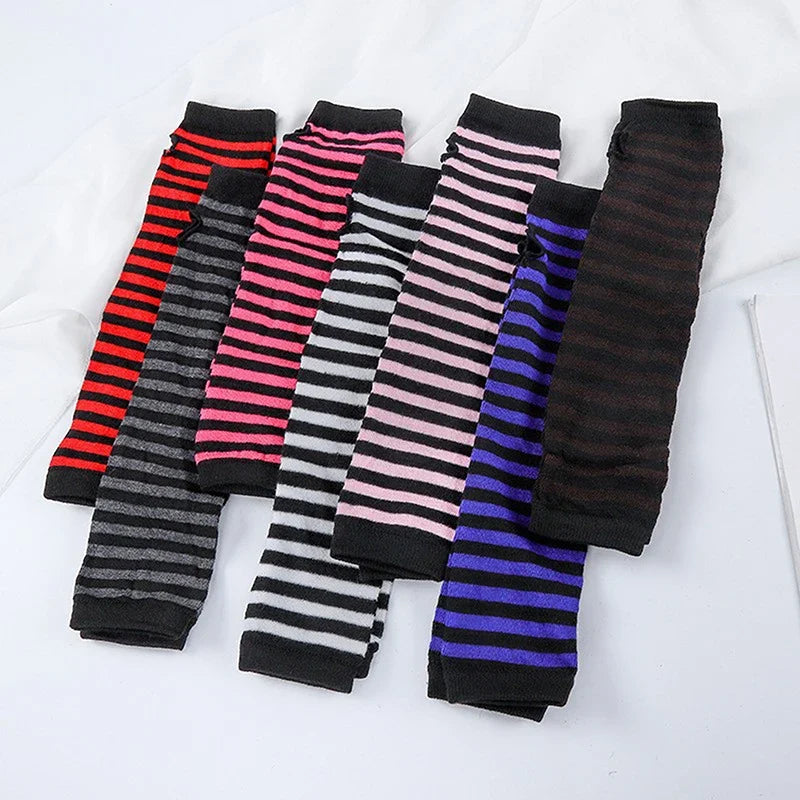 Women's Fingerless Knit Arm Warmers – Long Sleeve Wrist Gloves