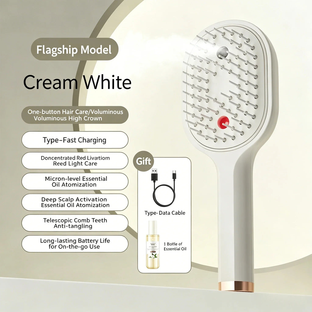 Electric Steam Hair Brush – Rechargeable Detangling Scalp Massager