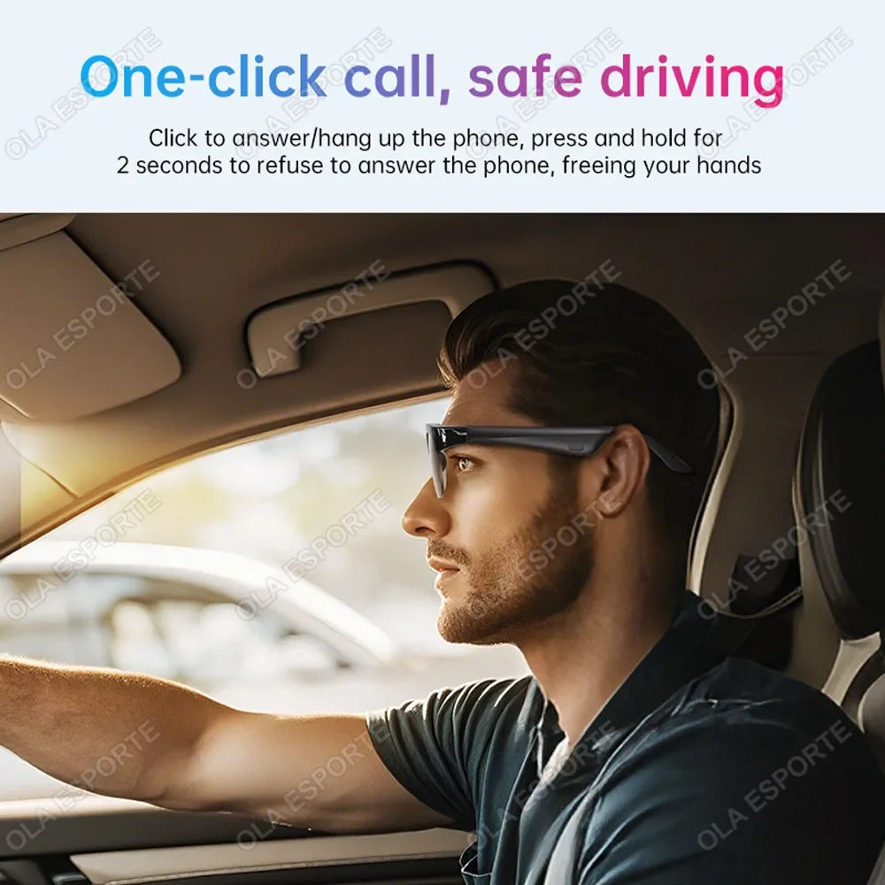 Camera Control Smart Glasses Music Sunglasses Headphones Wireless