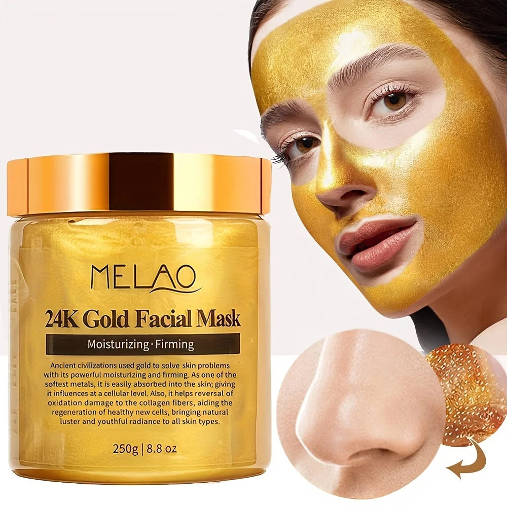 MELAO 24K Gold Collagen Face Mask – Moisturizing Anti-Aging