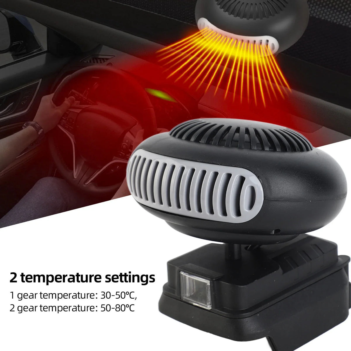 18V Battery Powered Space Heater Fan 170W | Portable Workshop