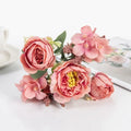 White Silk Hydrangea Peony Artificial Flowers Bundle | Wedding Décor