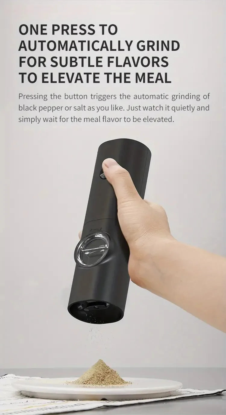 Rechargeable Electric Salt & Pepper Grinder | Top-Fill