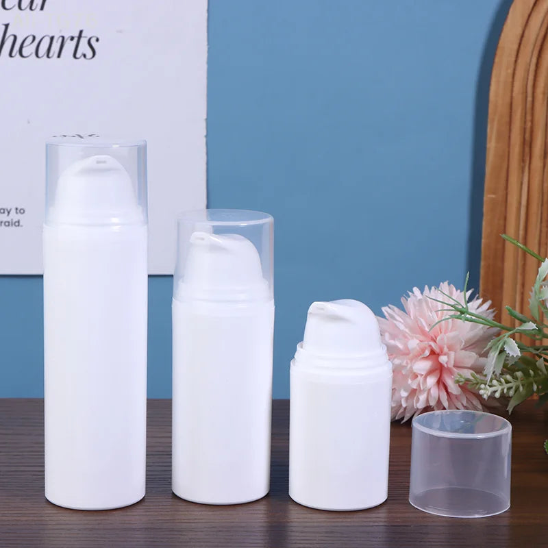Airless Pump Travel Bottles 15ml 30ml 50ml | Refillable Cosmetic
