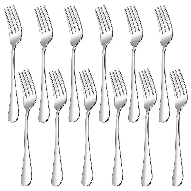 12-Piece Stainless Steel Fork Set – Dinner, Salad & Dessert