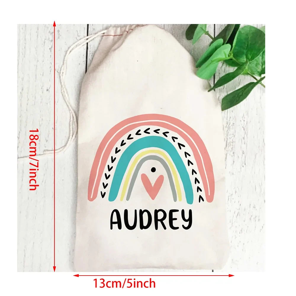 Personalized Boho Rainbow Party Favor Bags | Kids Gift Bags
