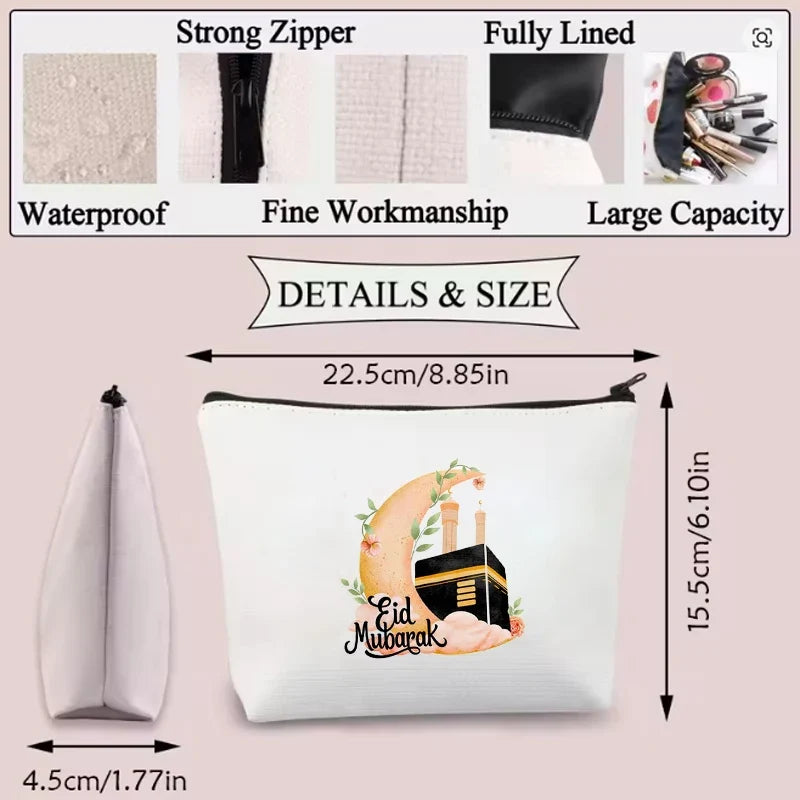 Eid Mubarak Canvas Makeup Bag | Mosque Moon Ramadan Gift