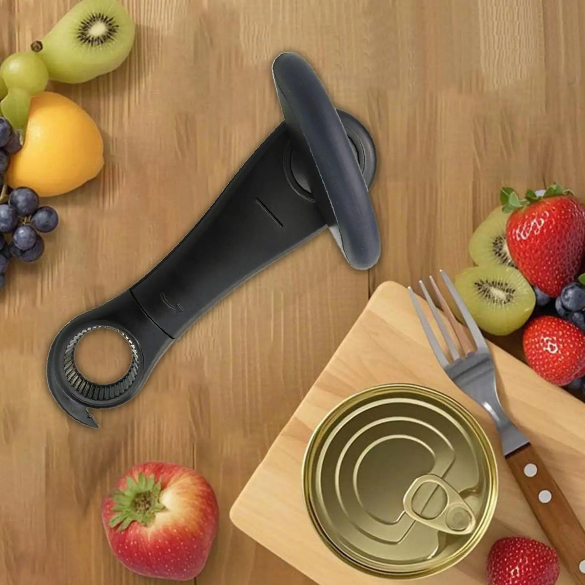 4-in-1 Manual Can Opener with Anti-Slip Ergonomic Handle