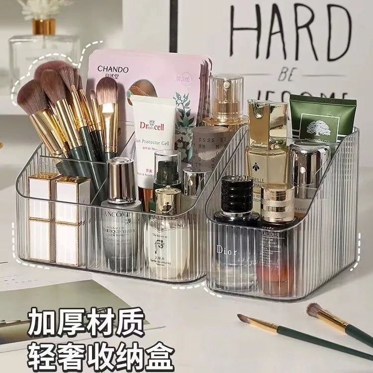 Storage Box Desktop Cosmetic Pen Holder Bucket Transparent Trapezoid