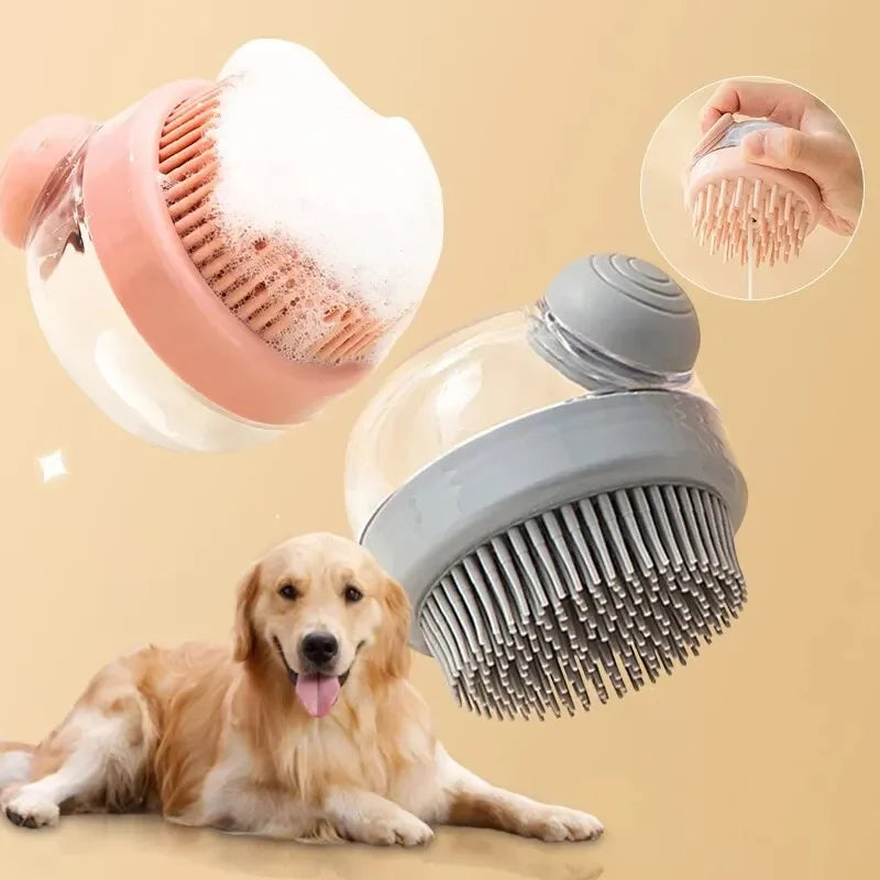 Pet Bath Brush with Shampoo Dispenser | Soft Silicone