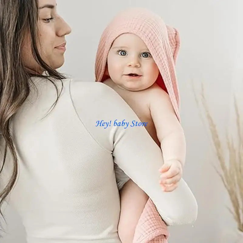 2-Pack Hooded Baby Towel Cotton Gauze – Soft, Absorbent Newborn
