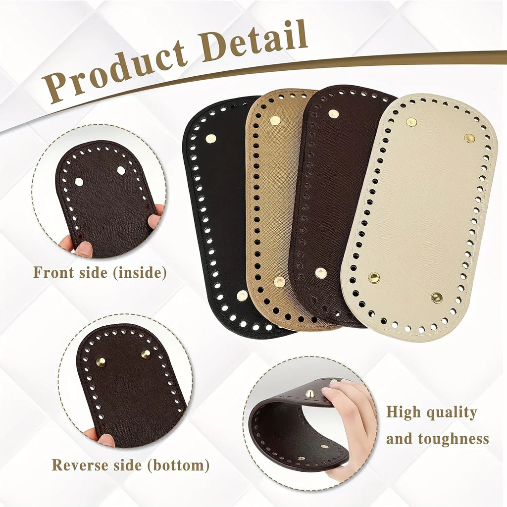 Crochet Bag Bases with Holes – Oval PU Leather DIY Purse Base