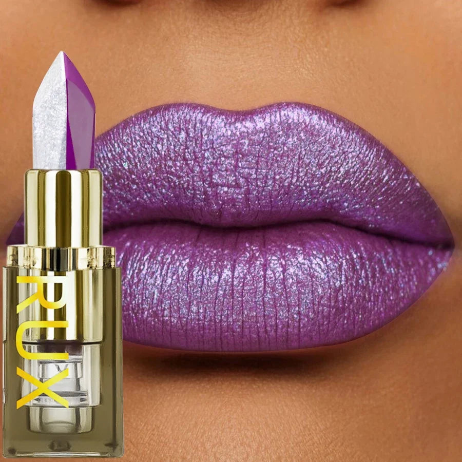 KAFURUX Purple Glitter Two-Tone Lipstick | Long-Lasting Tint