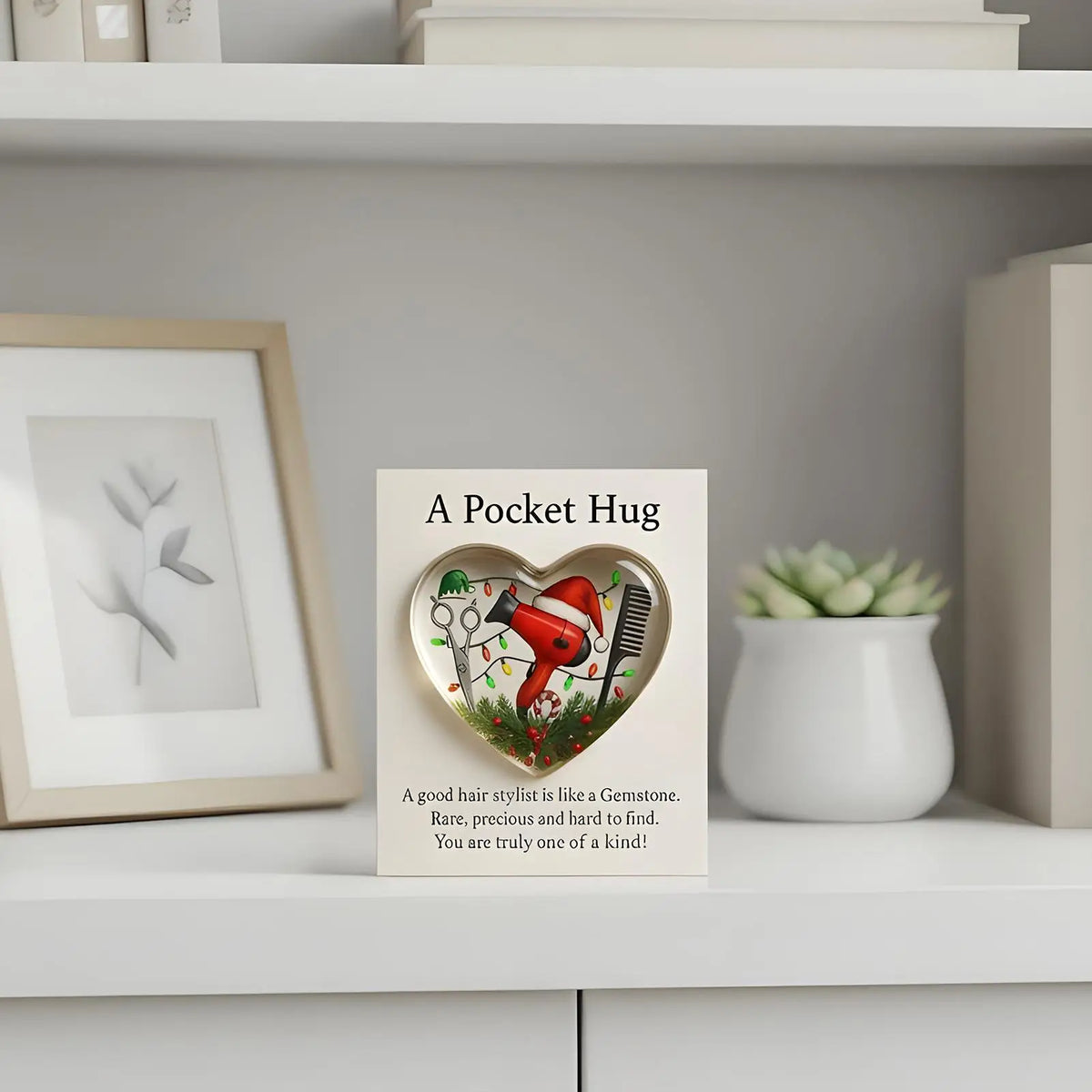 Heart Hug Pocket Acrylic Card | Hairdresser & Barber Gift