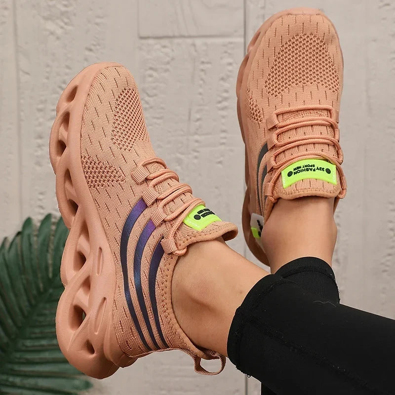 Women's Breathable Mesh Sneakers – Gym, Yoga & Casual Lace-Up