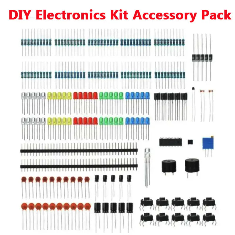 Electronics Starter Kit – LED, Buzzer, Capacitor & Resistor 200+