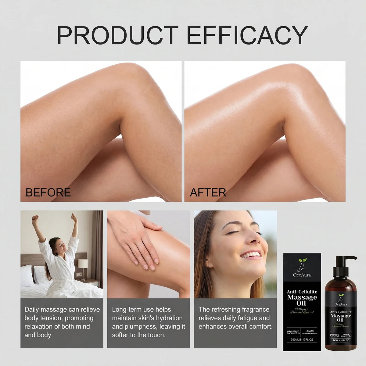 OceAura Collagen Firming Body Oil – Tighten & Nourish Skin 240ml