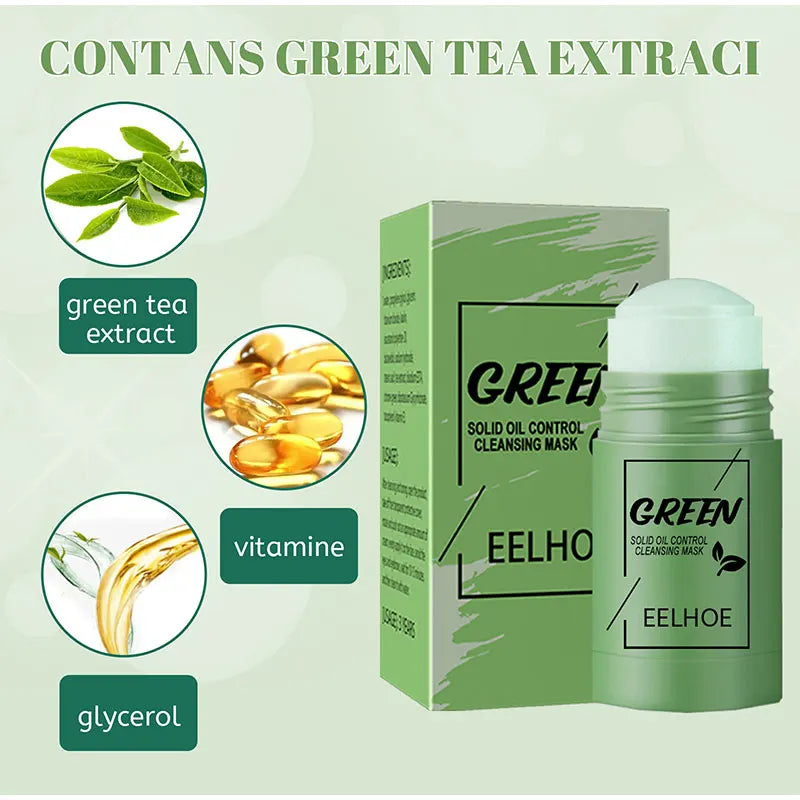 Green Tea Solid Face Mask Stick – Pore Cleanse & Oil Control
