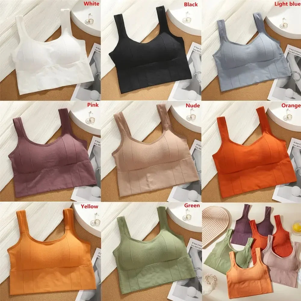 Women's Wireless Padded Sports Bra – Seamless Breathable Gym Vest