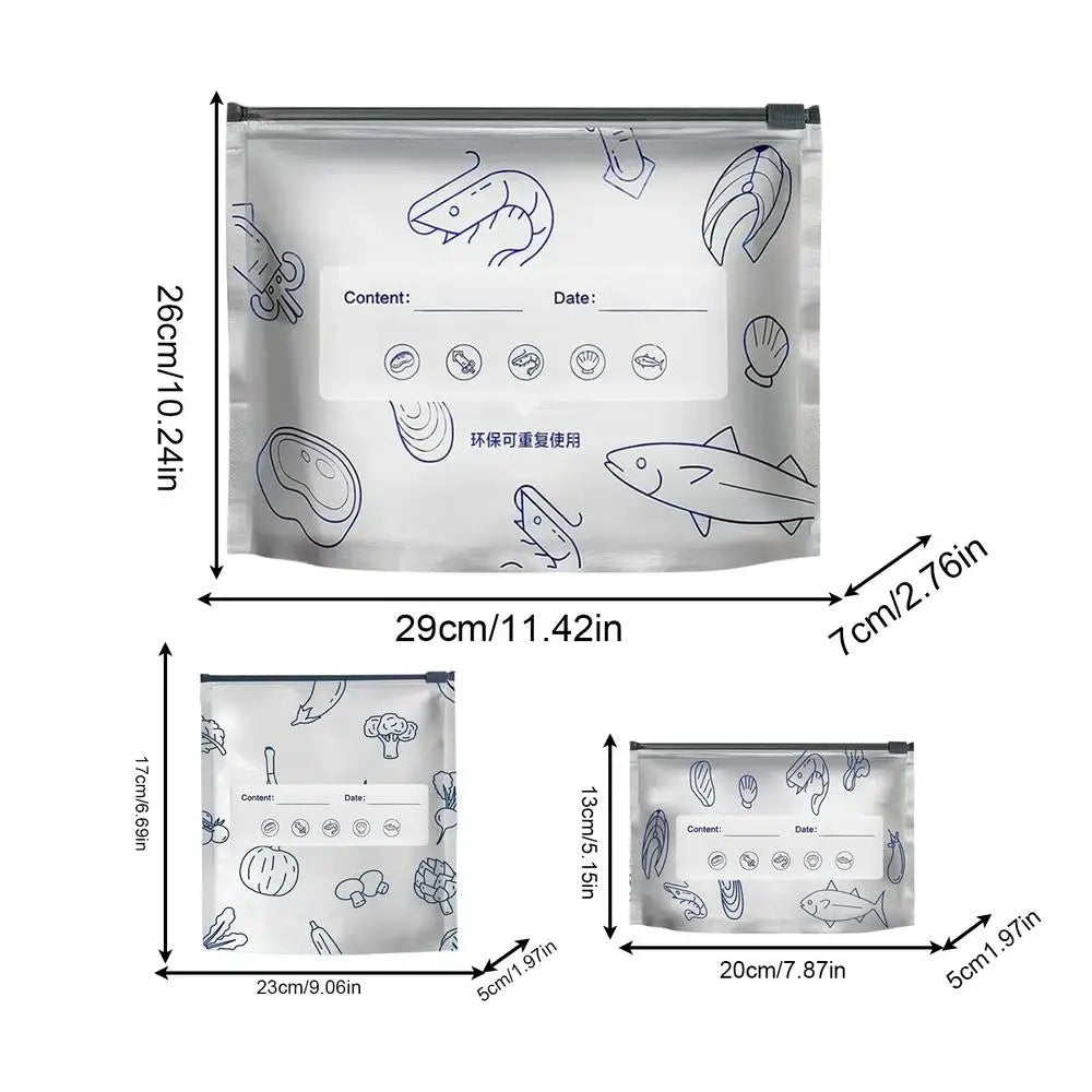 30-Piece Aluminum Foil Zip Lock Food Storage Bags | S/M/L