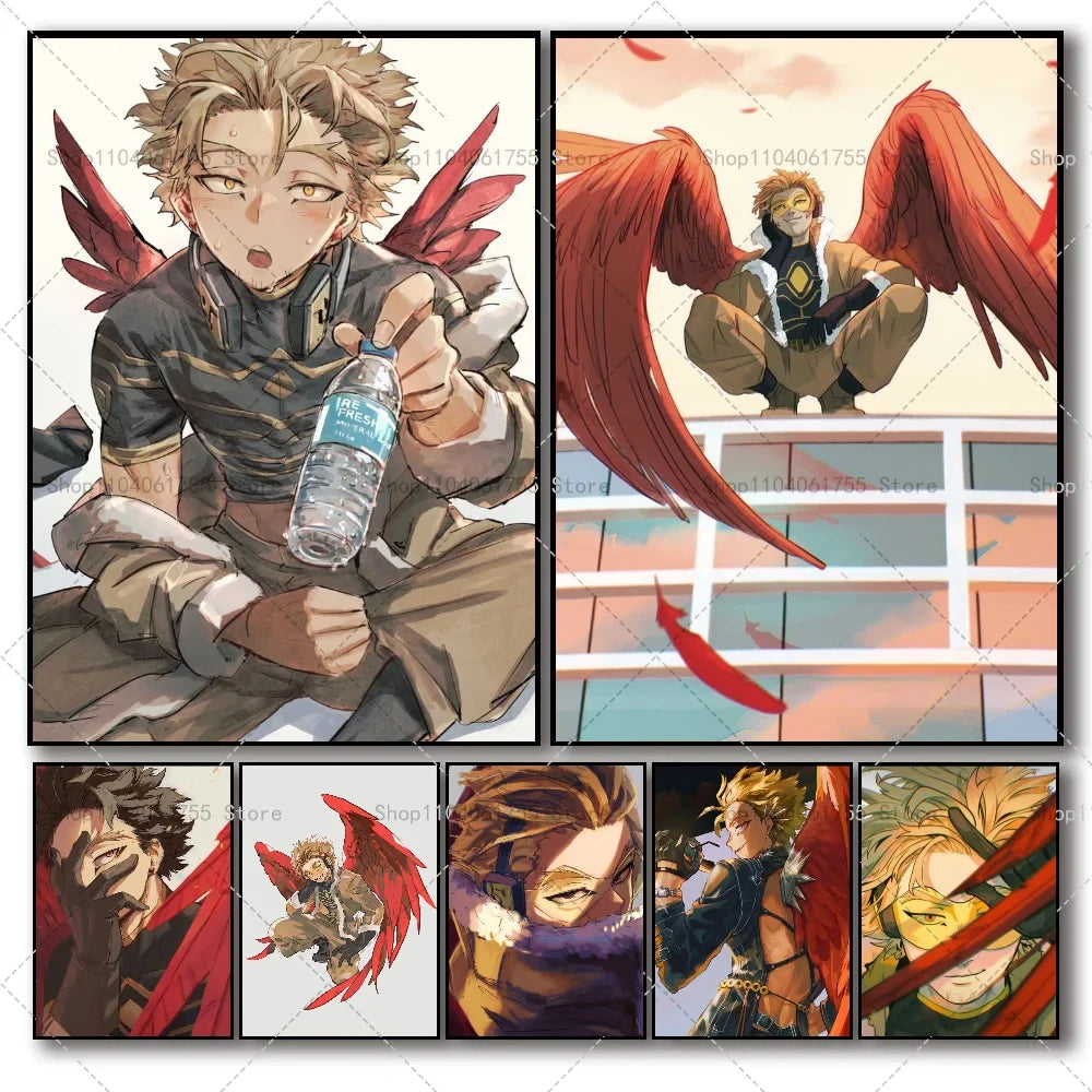 My Hero Academia Hawks Anime Poster – Waterproof Wall Sticker