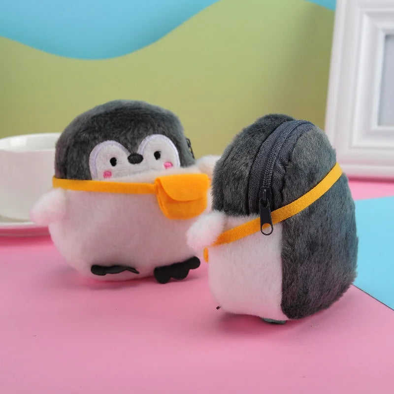 Kawaii Penguin Plush Coin Purse – Cute Mini Zipper Wallet