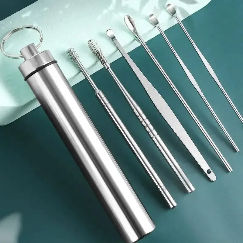 6-Piece Metal Ear Pick Set – Adult Ear Cleaning Kit