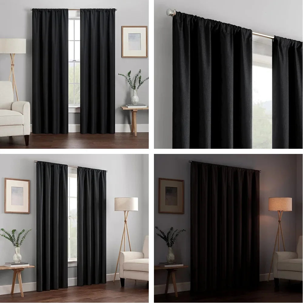 1 Panel Blackout Curtains Black Drapes Light Reducing Thermal