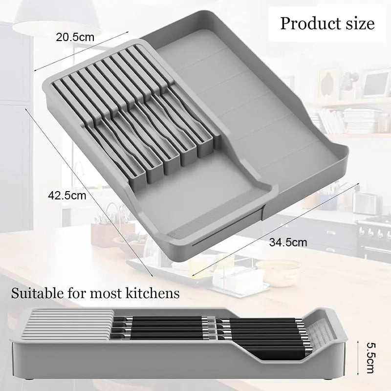 Expandable Knife Block Drawer Insert – Holds 11 Knives