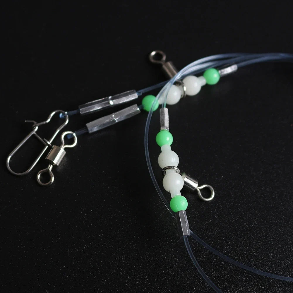 Night Glow Fishing Leaders with Swivels & Snaps | Saltwater & Freshwater