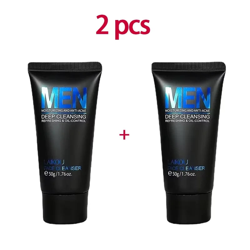 LAIKOU Men's Face Cleanser – Oil Control, Anti-Acne, 50g