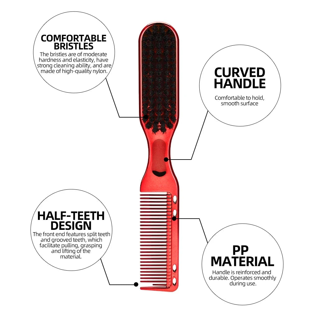 Two-Sided Beard Comb & Shaving Brush | Men's Styling Tool