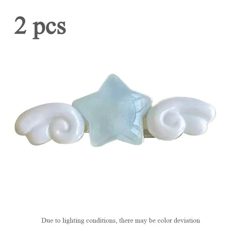 Star Wing Hair Clips for Girls – 2PCS Acrylic Barrettes