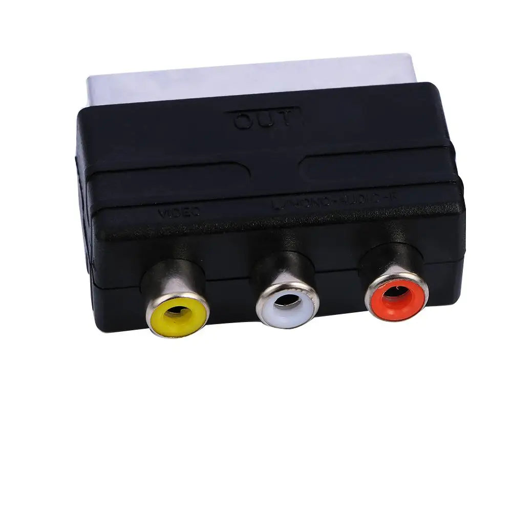 SCART Male to 3 RCA Female Adapter for TV DVD AV Converter