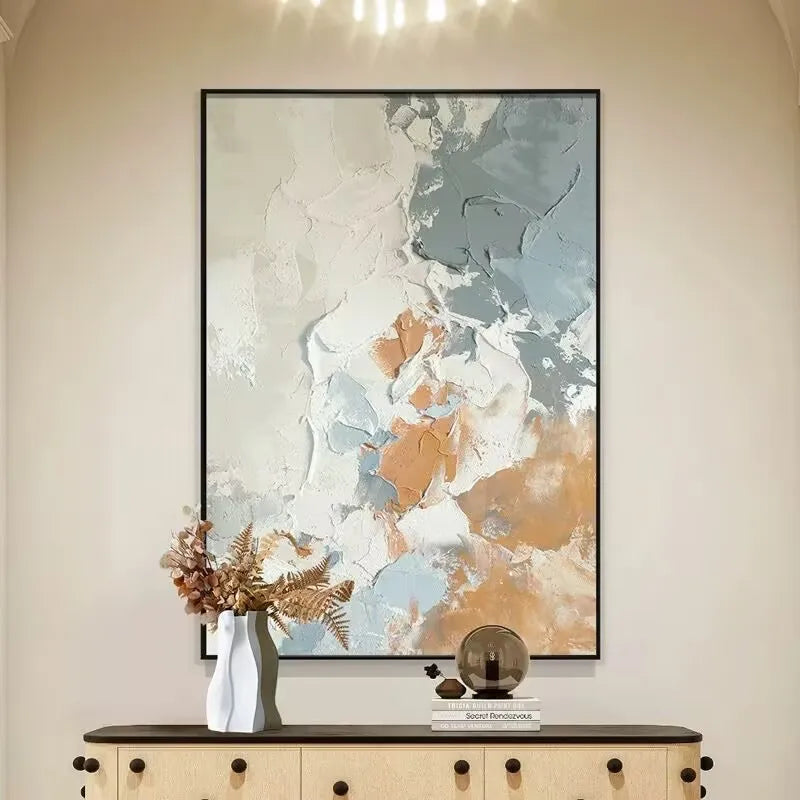 Handmade Abstract Floral Oil Painting | 3D Textured Canvas Wall Art