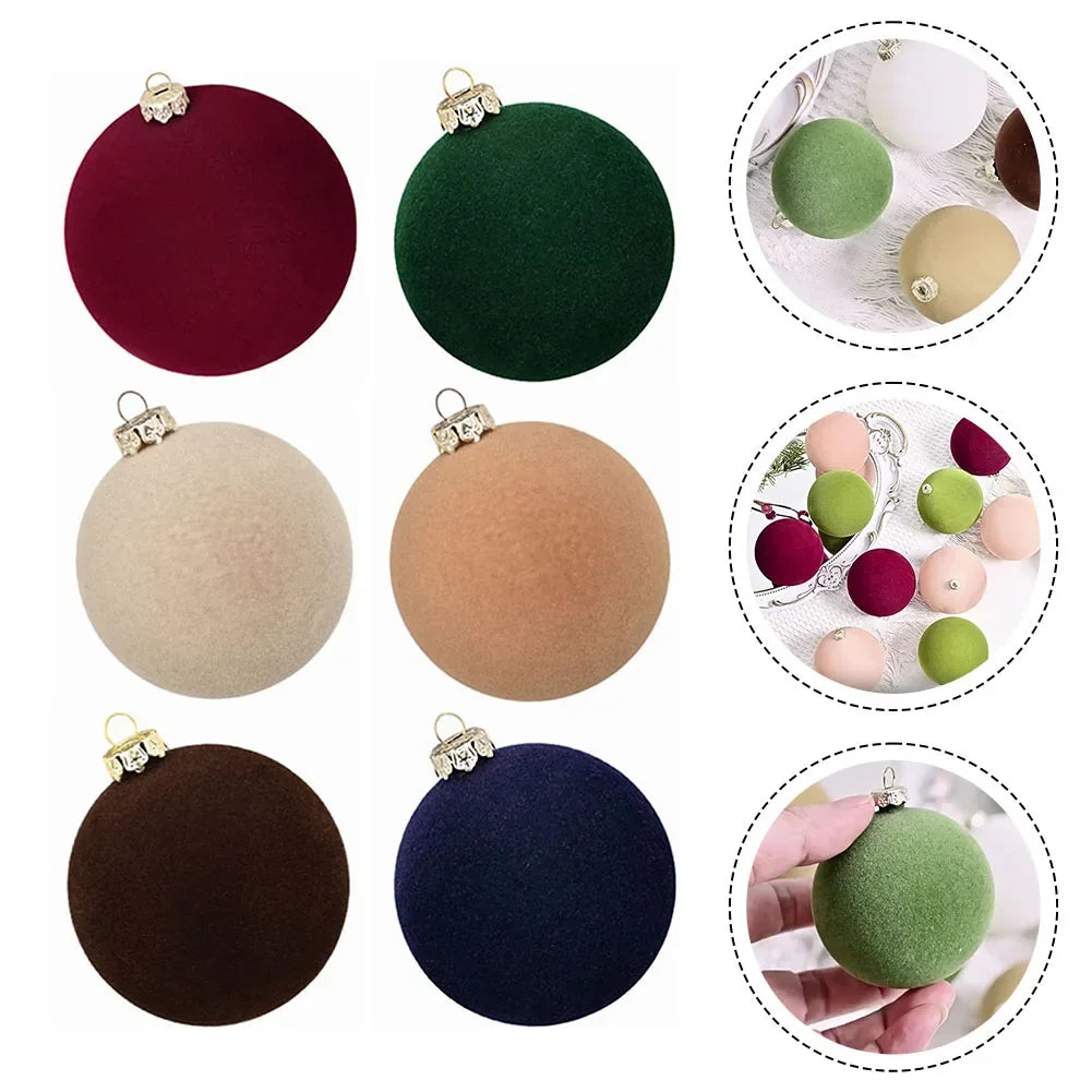 12-Pack Velvet Christmas Ball Ornaments 6cm | Xmas Tree Decor