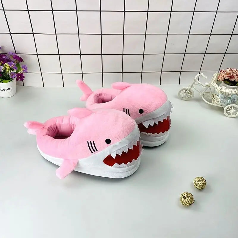 Shark Slippers for Women – Fluffy Faux Fur Indoor Slides