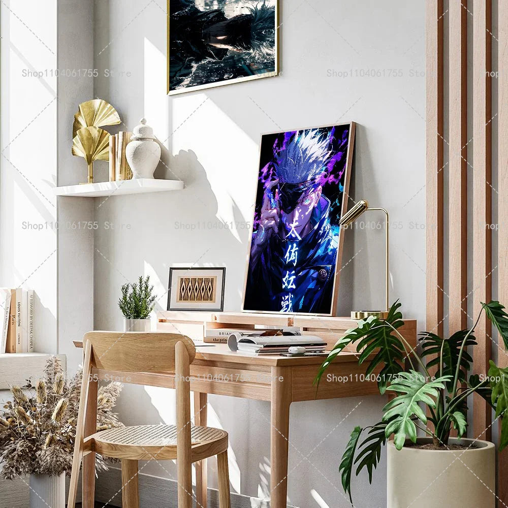 Gojo Satoru Anime Wall Poster – Self-Adhesive Waterproof Sticker