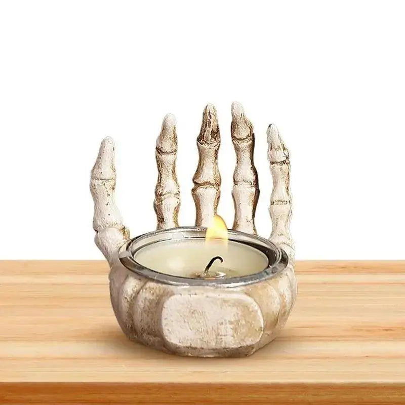 Resin Skull Candle Holder – Halloween Décor Ornament Gift