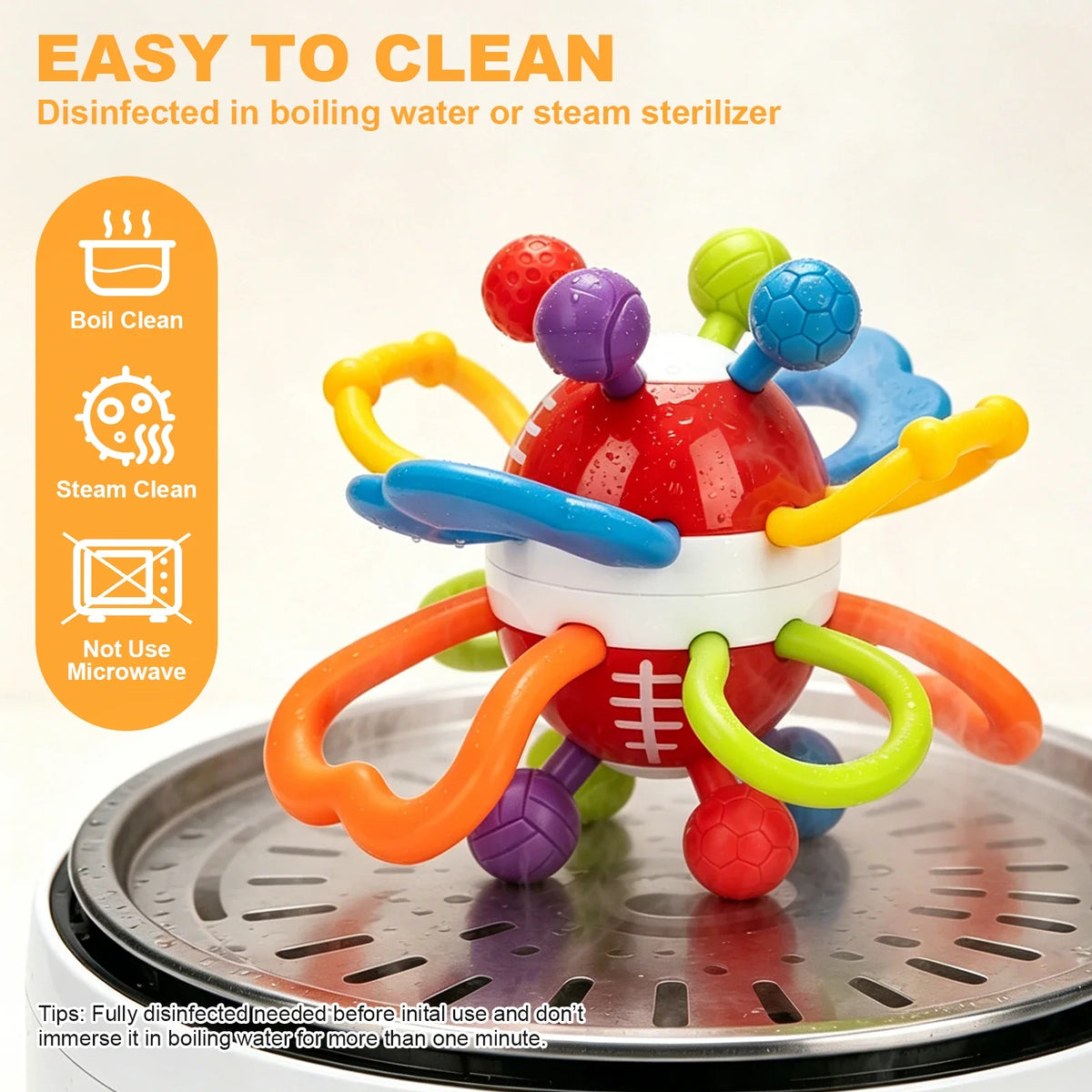 Manhattan Round Ball Baby Toys Infant 0-12months Soft Silicone Hand