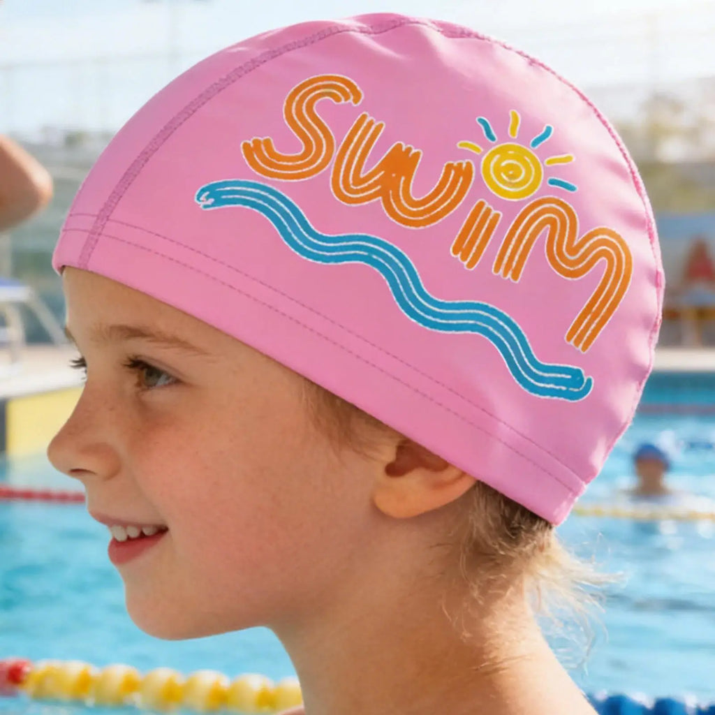 Kids Cartoon Silicone Swim Cap | Waterproof Ear Protection Ages 3–15