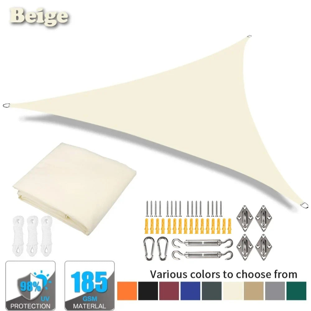 Triangle Sun Shade Sail 98% UV Block Waterproof Canopy for Patio