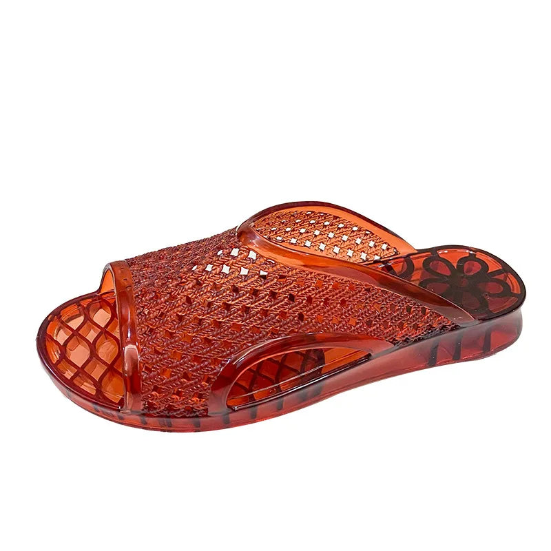 Lorilury Crystal Jelly Mule Slippers – Women's Wide Fit Summer