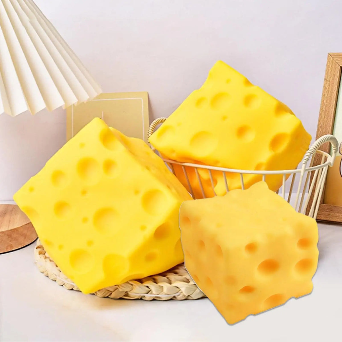 Squishy Cheese Cube Fidget Toy – Slow Rebound Stress Relief