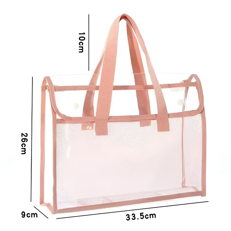 Expandable Waterproof File Storage Bag – Transparent Document Organizer